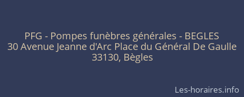 PFG - Pompes funèbres générales - BEGLES