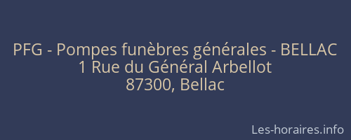 PFG - Pompes funèbres générales - BELLAC