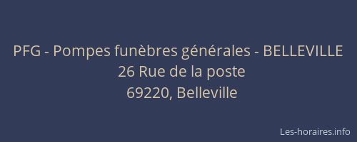 PFG - Pompes funèbres générales - BELLEVILLE