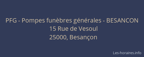 PFG - Pompes funèbres générales - BESANCON