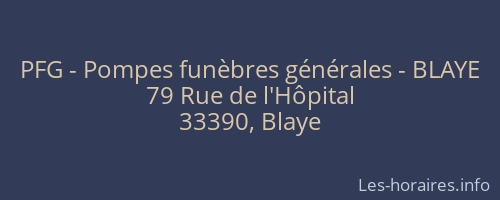 PFG - Pompes funèbres générales - BLAYE