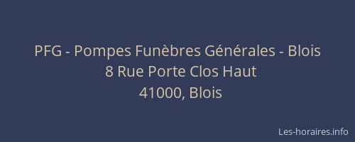 PFG - Pompes Funèbres Générales - Blois
