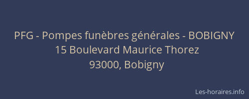 PFG - Pompes funèbres générales - BOBIGNY