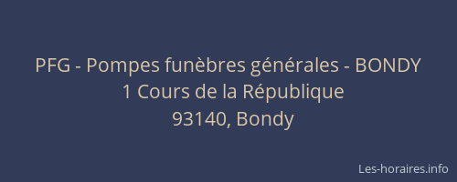 PFG - Pompes funèbres générales - BONDY