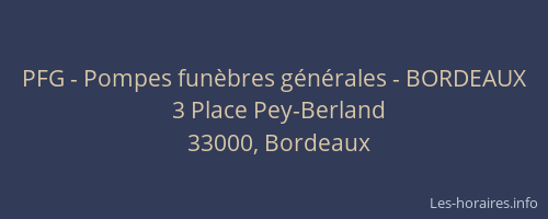 PFG - Pompes funèbres générales - BORDEAUX