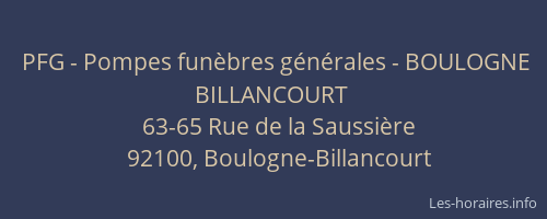 PFG - Pompes funèbres générales - BOULOGNE BILLANCOURT