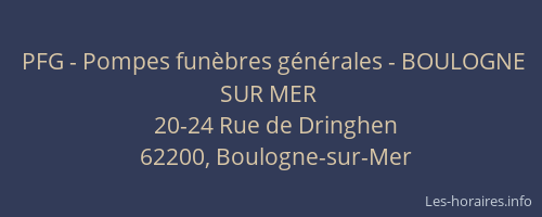 PFG - Pompes funèbres générales - BOULOGNE SUR MER
