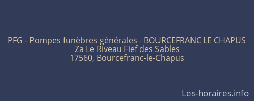 PFG - Pompes funèbres générales - BOURCEFRANC LE CHAPUS