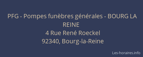 PFG - Pompes funèbres générales - BOURG LA REINE