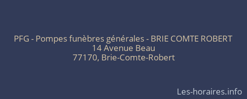PFG - Pompes funèbres générales - BRIE COMTE ROBERT