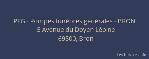 PFG - Pompes funèbres générales - BRON