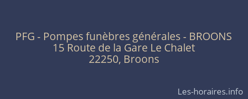 PFG - Pompes funèbres générales - BROONS