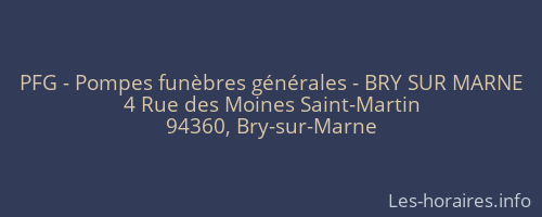 PFG - Pompes funèbres générales - BRY SUR MARNE