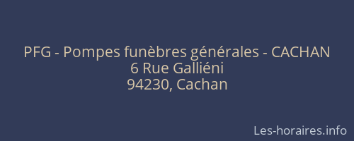 PFG - Pompes funèbres générales - CACHAN