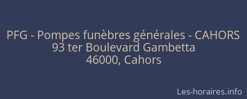 PFG - Pompes funèbres générales - CAHORS