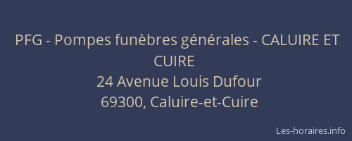 PFG - Pompes funèbres générales - CALUIRE ET CUIRE