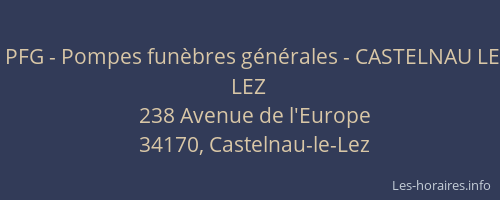 PFG - Pompes funèbres générales - CASTELNAU LE LEZ