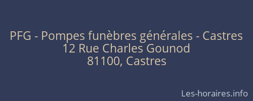 PFG - Pompes funèbres générales - Castres