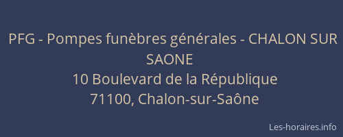PFG - Pompes funèbres générales - CHALON SUR SAONE