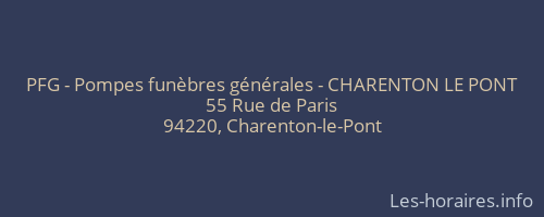 PFG - Pompes funèbres générales - CHARENTON LE PONT