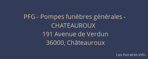 PFG - Pompes funèbres générales - CHATEAUROUX