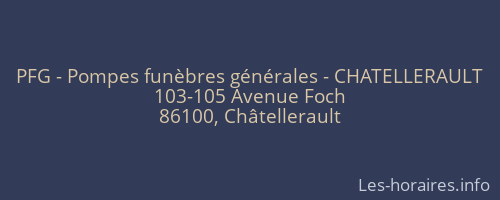 PFG - Pompes funèbres générales - CHATELLERAULT