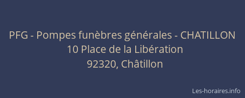 PFG - Pompes funèbres générales - CHATILLON