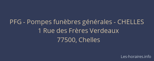 PFG - Pompes funèbres générales - CHELLES