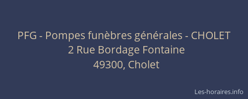PFG - Pompes funèbres générales - CHOLET