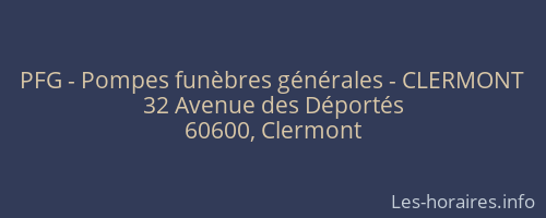 PFG - Pompes funèbres générales - CLERMONT