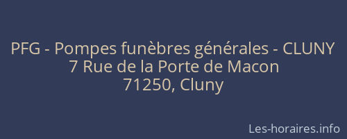 PFG - Pompes funèbres générales - CLUNY