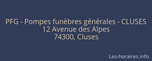 PFG - Pompes funèbres générales - CLUSES