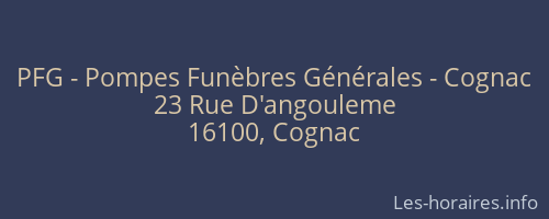PFG - Pompes Funèbres Générales - Cognac