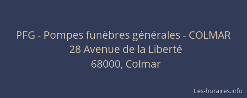 PFG - Pompes funèbres générales - COLMAR