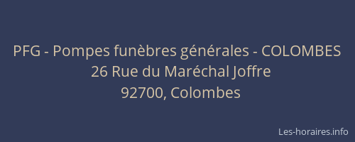 PFG - Pompes funèbres générales - COLOMBES
