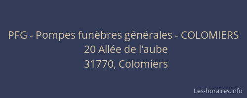 PFG - Pompes funèbres générales - COLOMIERS
