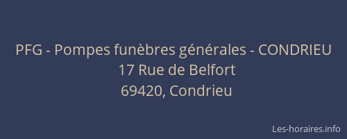 PFG - Pompes funèbres générales - CONDRIEU