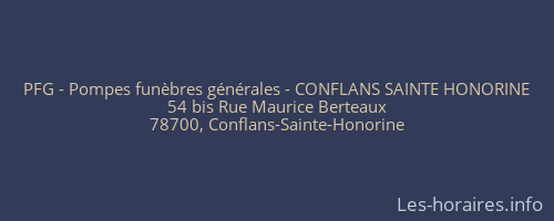 PFG - Pompes funèbres générales - CONFLANS SAINTE HONORINE