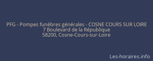 PFG - Pompes funèbres générales - COSNE COURS SUR LOIRE