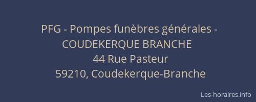 PFG - Pompes funèbres générales - COUDEKERQUE BRANCHE