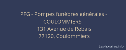 PFG - Pompes funèbres générales - COULOMMIERS