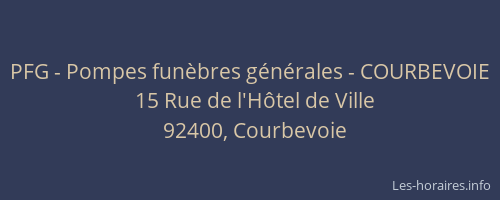 PFG - Pompes funèbres générales - COURBEVOIE