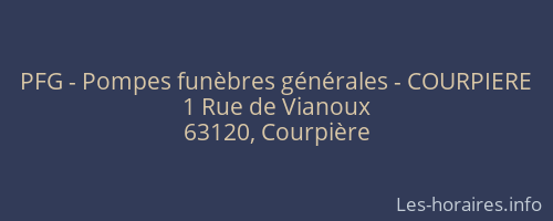PFG - Pompes funèbres générales - COURPIERE