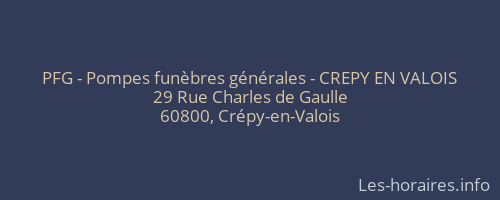 PFG - Pompes funèbres générales - CREPY EN VALOIS