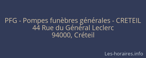PFG - Pompes funèbres générales - CRETEIL