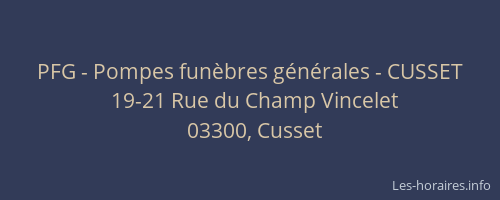 PFG - Pompes funèbres générales - CUSSET