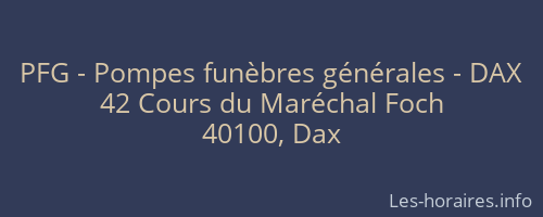 PFG - Pompes funèbres générales - DAX