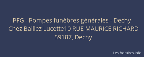 PFG - Pompes funèbres générales - Dechy