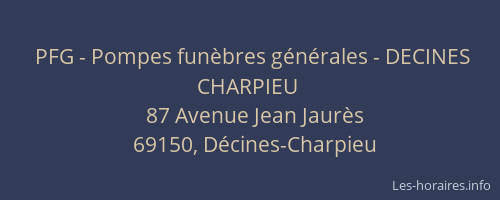 PFG - Pompes funèbres générales - DECINES CHARPIEU