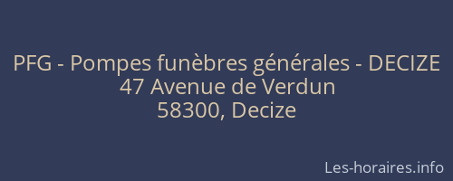 PFG - Pompes funèbres générales - DECIZE